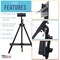 80&#x22; High Aluminum Artist Watercolor Field Display Easel Stand, Adjustable Height Floor Tabletop Tripod, Holds Canvas Up To 63&#x22; Vertical 40&#x22; Horizontal